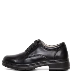 COLORADO Junior School Shoes-SSTRUCK JNR BLK LEATHER