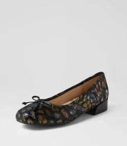 Women SUPERSOFT Comfort|Flats-Station Black Multi Suede Flat Shoes