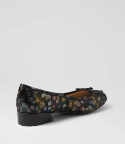 Women SUPERSOFT Comfort|Flats-Station Black Multi Suede Flat Shoes