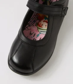 COLORADO Junior School Shoes-Stella Junior E Black Leather Mary Janes