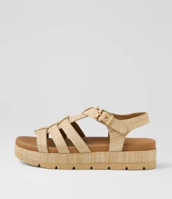 Women I LOVE BILLY Sandals-Stormin Natural Synthetic Raffia Sandals