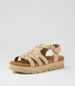 Women I LOVE BILLY Sandals-Stormin Natural Synthetic Raffia Sandals
