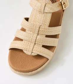 Women I LOVE BILLY Sandals-Stormin Natural Synthetic Raffia Sandals