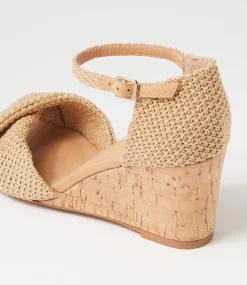 Women DIANA FERRARI Heels|Sandals-Strawberri Natural Woven Sandals