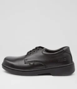 ROC Senior School Shoes-Strobe Senior Black Leather Lace Up Shoes
