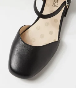 Women SUPERSOFT Comfort|Flats-Suan Black Leather Flat Shoes
