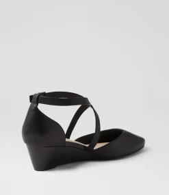 Women SUPERSOFT Heels-Sue Black Leather Heels