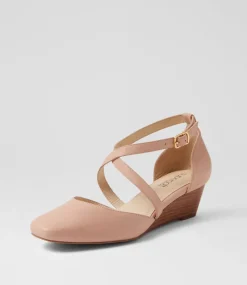 Women SUPERSOFT Comfort|Heels-Sue Dark Nude Leather Heels