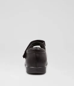 LYNX Junior School Shoes-Suki Black Leather Shoes