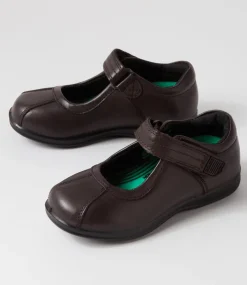 LYNX Junior School Shoes-Suki Brown Leather Shoes