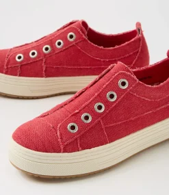 Women BLOWFISH Sneakers-Superplay Red Canvas Sneakers