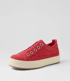 Women BLOWFISH Sneakers-Superplay Red Canvas Sneakers