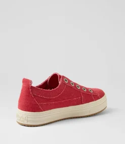 Women BLOWFISH Sneakers-Superplay Red Canvas Sneakers
