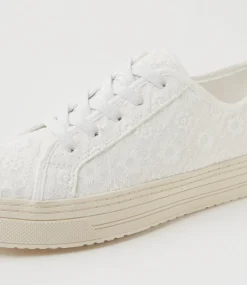 Women BLOWFISH Sneakers-Supersmile 2 White Fabric Sneakers