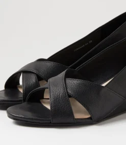 Women SUPERSOFT Comfort|Heels-Suranne Black Leather Sandals