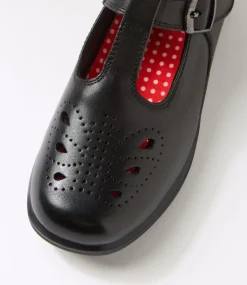 COLORADO Junior School Shoes-Suri Junior E Hello Kitty Black Leather Shoes