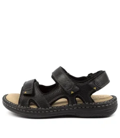 COLORADO Casuals|Sandals-SURMON BLACK TUMB LEATHER
