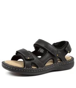COLORADO Casuals|Sandals-SURMON BLACK TUMB LEATHER