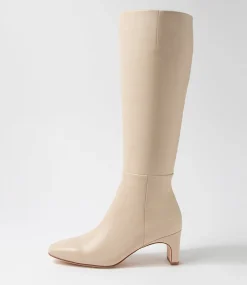 Women DIANA FERRARI Boots-Swan Cream Leather Knee High Boots