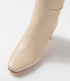 Women DIANA FERRARI Boots-Swan Cream Leather Knee High Boots