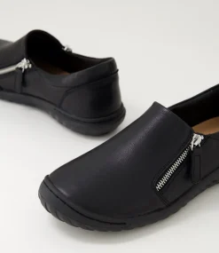 Women SUPERSOFT Comfort|Flats-Tabtha Black Leather Flat Shoes