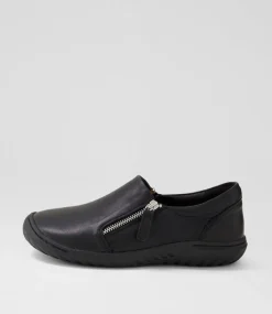 Women SUPERSOFT Comfort|Flats-Tabtha Black Leather Flat Shoes
