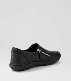 Women SUPERSOFT Comfort|Flats-Tabtha Black Leather Flat Shoes