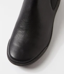 Women SUPERSOFT Boots|Comfort-Tailen Black Leather Patent Chelsea Boots