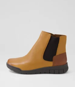 Women SUPERSOFT Boots|Comfort-Tailen New Tan Cognac Leather Chelsea Boots