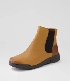 Women SUPERSOFT Boots|Comfort-Tailen New Tan Cognac Leather Chelsea Boots