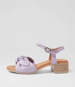 Women DIANA FERRARI Heels|Sandals-Tanglee Lilac Leather Sandals