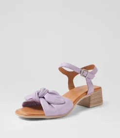 Women DIANA FERRARI Heels|Sandals-Tanglee Lilac Leather Sandals