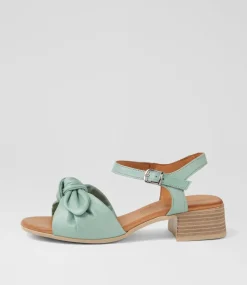 Women DIANA FERRARI Heels|Sandals-Tanglee Seafoam Leather Sandals