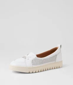 Women SUPERSOFT Comfort|Flats-Tarins White Leather Flat Shoes