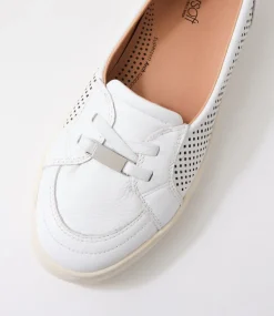 Women SUPERSOFT Comfort|Flats-Tarins White Leather Flat Shoes