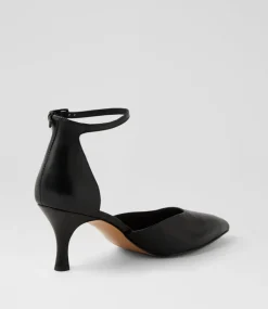 Women DIANA FERRARI Heels-Tartine Black Leather Heels