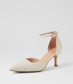 Women DIANA FERRARI Heels-Tartine White Leather Heels