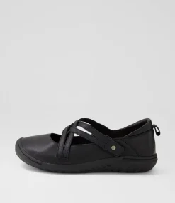 Women SUPERSOFT Comfort|Flats-Tatem Black Leather Flat Shoes
