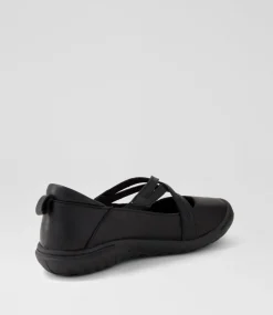 Women SUPERSOFT Comfort|Flats-Tatem Black Leather Flat Shoes