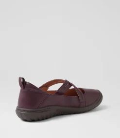 Women SUPERSOFT Comfort|Flats-Tatem Purple Dark Brown Leather Flat Shoes