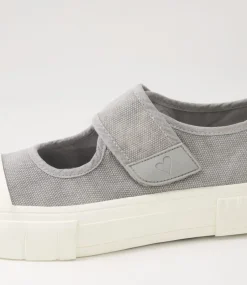 Women I LOVE BILLY Mary Janes|Flats-Taylin Light Grey Canvas Flat Shoes