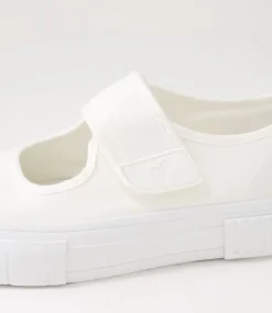 Women I LOVE BILLY Flats|Mary Janes-Taylin White Canvas Flat Shoes
