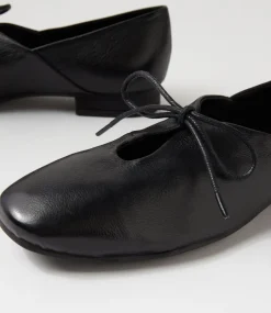 Women DIANA FERRARI Dress|Flats-Tazurra Black Leather Flat Shoes