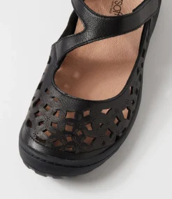 Women SUPERSOFT Comfort|Flats-Teasi Black Leather Flat Shoes