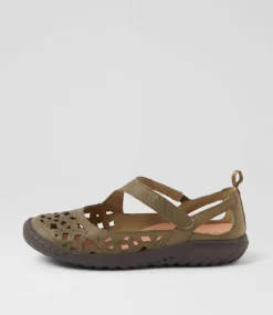 Women SUPERSOFT Comfort|Flats-Teasi Khaki Dark Brown Leather Flat Shoes