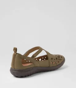 Women SUPERSOFT Comfort|Flats-Teasi Khaki Dark Brown Leather Flat Shoes
