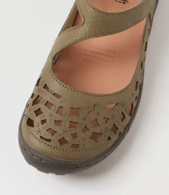 Women SUPERSOFT Comfort|Flats-Teasi Khaki Dark Brown Leather Flat Shoes