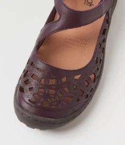 Women SUPERSOFT Comfort|Flats-Teasi Purple Dark Brown Leather Flat Shoes