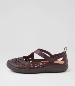 Women SUPERSOFT Comfort|Flats-Teasi Purple Dark Brown Leather Flat Shoes