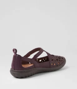 Women SUPERSOFT Comfort|Flats-Teasi Purple Dark Brown Leather Flat Shoes